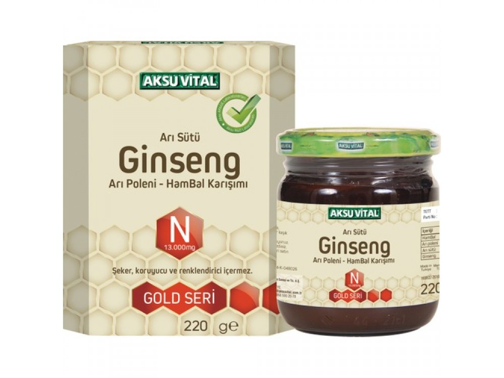 AKSUVİTAL ARISÜTÜ-GİNSENG-ARI POLENİ-HAM BAL KARIŞIMI